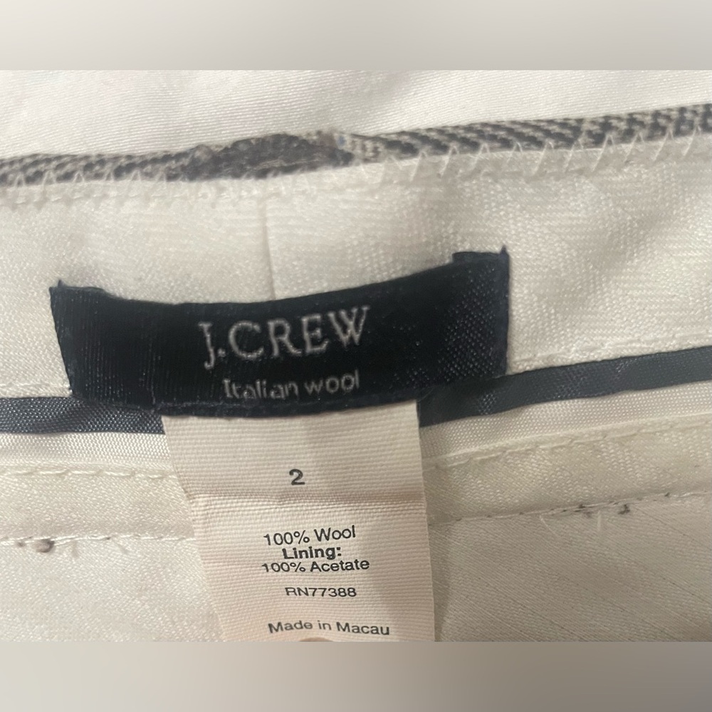 J Crew Italian Wool Herringbone Wide Leg Pants Trousers - Picture 5 of 16